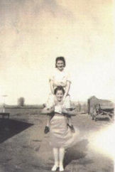 Grandma (on top) and her sister Cora
